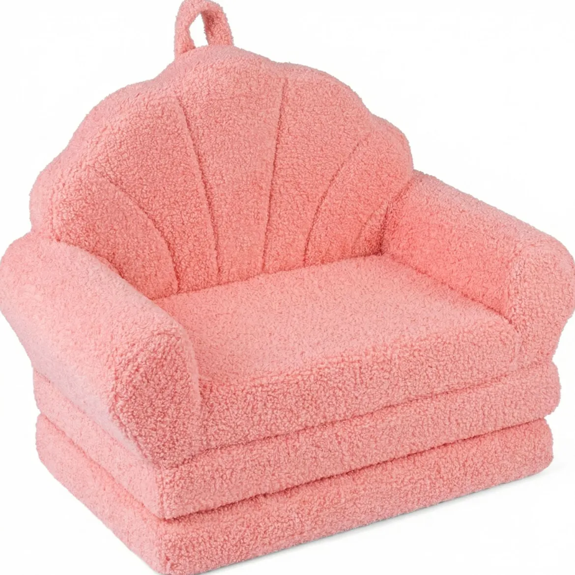 2 in 1 ausklappbares Kindersofa Kindersessel mit Schlaffunktion Kindercouch Rosa