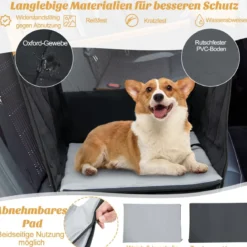 2 in 1 Autoschondecke & Auto Hundbox mit Seitentasche Wasserabweisend 148 x 145 cm