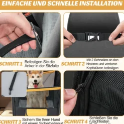 2 in 1 Autoschondecke & Auto Hundbox mit Seitentasche Wasserabweisend 148 x 145 cm