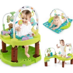 3-in-1 Baby Aktivitätszentrum mit Aktivitätstisch & Spielmatte ideal für 0-24 Monate Grün