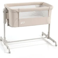 3 in 1 Baby Beistellbett Babybett mit 6-stufiger Höhenverstellung & 4 Räder bis zu 9 kg Belastbar Beige