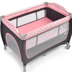 3-in-1-Babybett Tragbares Reisebett mit Spielzeugstange 125 x 65 x 76 cm Rosa
