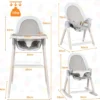 3 in 1 Babyhochstuhl mit Fußstütze Hochstuhl & Schaukelstuhl & Kinderhocker höhenverstellbar Kombihochstuhl Grau