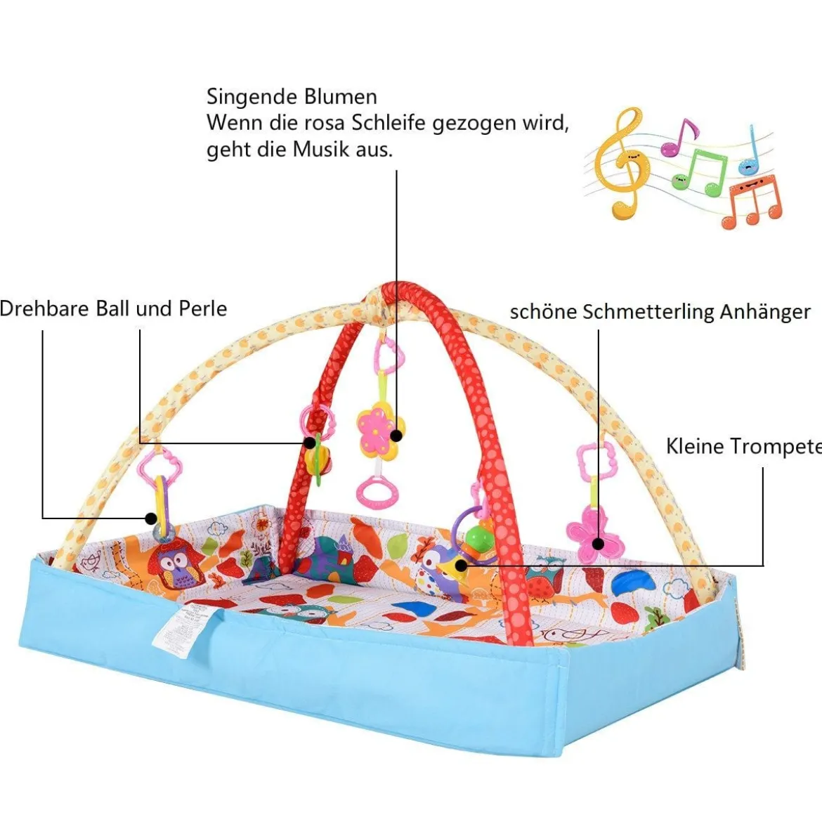2 in 1 Baby Krabbeldecke Spielbogen Spielmatten