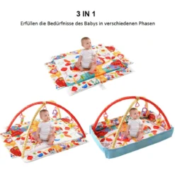 2 in 1 Baby Krabbeldecke Spielbogen Spielmatten