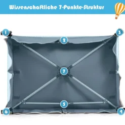 4-in-1-Baby-Laufstall faltbares Deluxe-Babybett Babybett-Set 103 x 72,5 x 112 cm Blau + Grau