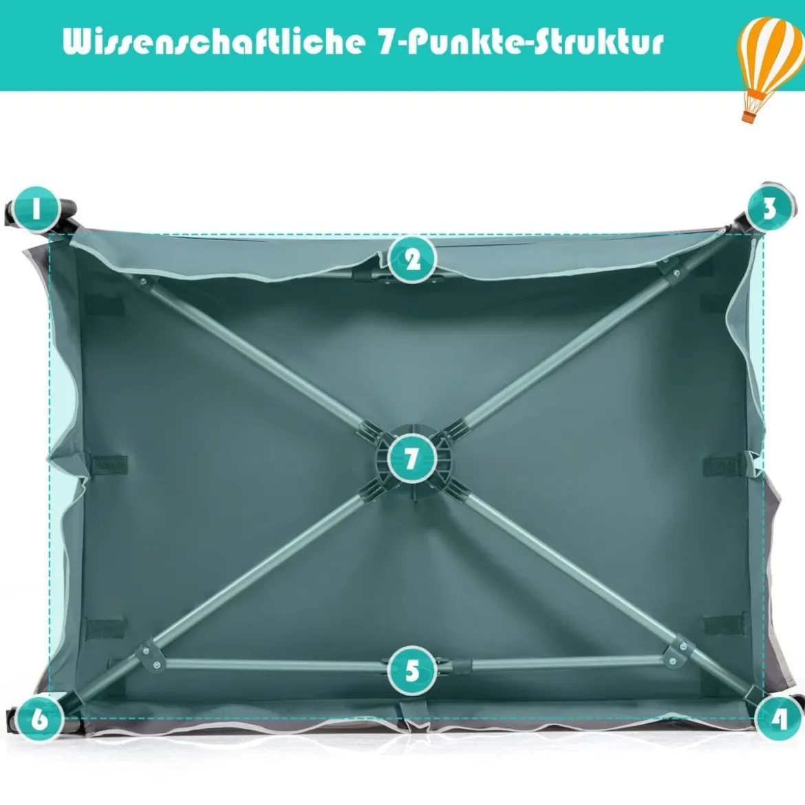 4-in-1-Baby-Laufstall mit Wiege & Wickeltisch Deluxe-Babybett 103 x 72,5 x 112 cm Grau