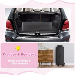 4-in-1-Baby-Laufstall Tragbares Babybett mit Wiege & Wickeltisch Rosa