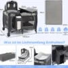5 in 1 Baby Reisebett mit Wickeltisch & Babywiege & Matratze & 2 Spielzeugen Faltbares Babybett Grau