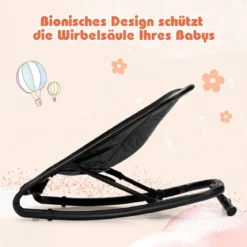 2 in 1 Babywippe und Babyschaukel klappbar Babyliegestuhl mit 2 verstellbaren Liegepositionen bis 15 kg Grau