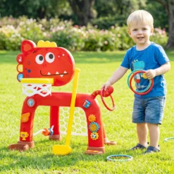 4 in 1 Basketballkorb mit Musik & Licht für Kinder ab 12 Monaten 62 - 70 cm Höhenverstellbar Rot