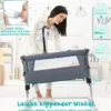 2 in 1 Beistellbett & Babybett Kinderbett höhenverstellbar 97 x 50 - 70 x 67 - 85 cm Grau