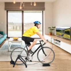 Indoor Fahrradrollentrainer Cycletrainer Faltbarer Fahrrad-Trainerständer 150kg Schwarz