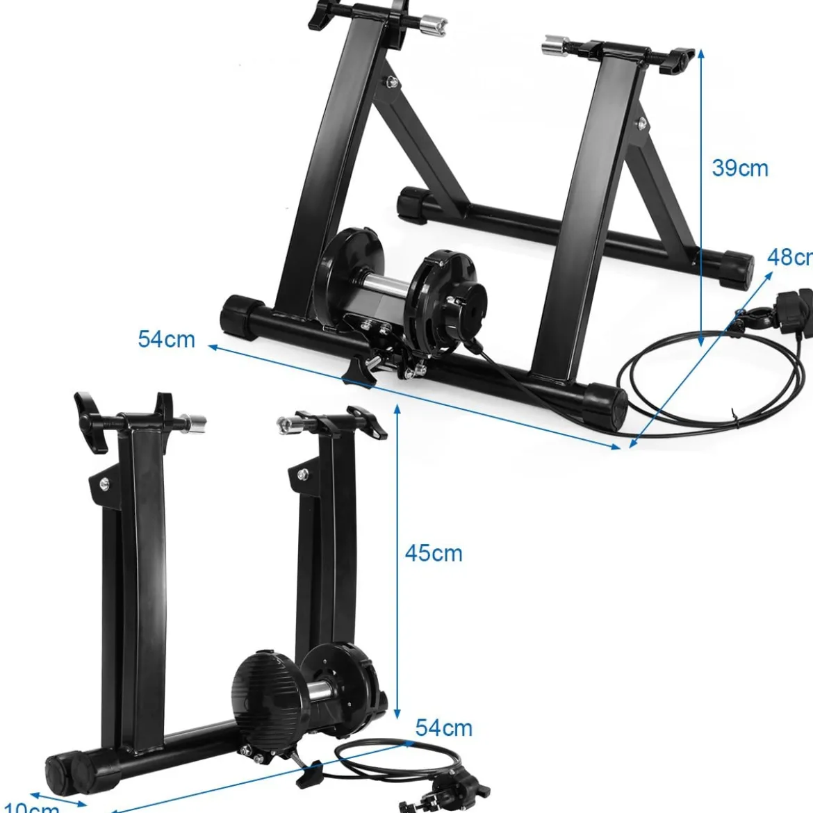 Indoor Fahrradrollentrainer Cycletrainer Faltbarer Fahrrad-Trainerständer 150kg Schwarz
