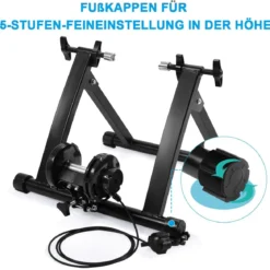 Indoor Fahrradrollentrainer Cycletrainer Faltbarer Fahrrad-Trainerständer 150kg Schwarz