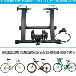 Indoor Fahrradrollentrainer Cycletrainer Faltbarer Fahrrad-Trainerständer 150kg Schwarz