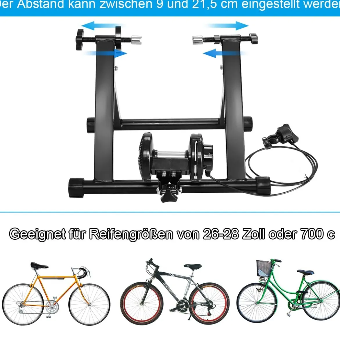 Indoor Fahrradrollentrainer Cycletrainer Faltbarer Fahrrad-Trainerständer 150kg Schwarz