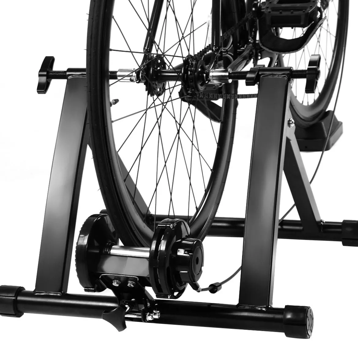 Indoor Fahrradrollentrainer Cycletrainer Faltbarer Fahrrad-Trainerständer 150kg Schwarz