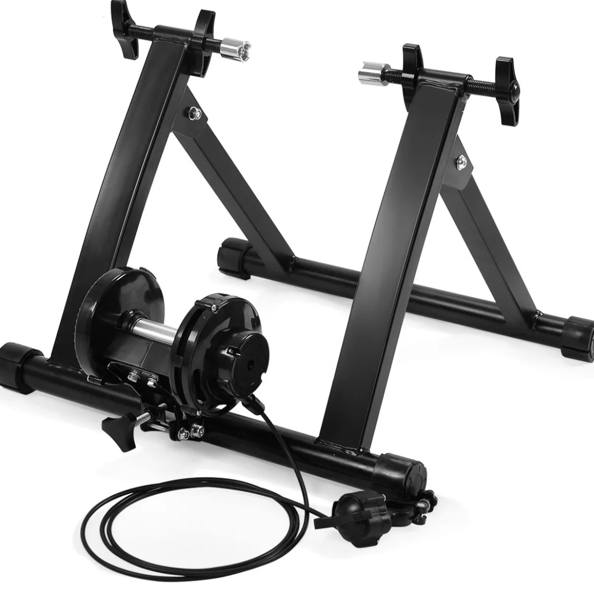 Indoor Fahrradrollentrainer Cycletrainer Faltbarer Fahrrad-Trainerständer 150kg Schwarz