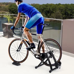 Indoor Fahrradrollentrainer Cycletrainer Faltbarer Fahrrad-Trainerständer 150kg Schwarz