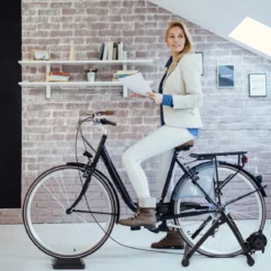 Indoor Fahrradrollentrainer Cycletrainer Faltbarer Fahrrad-Trainerständer 150kg Schwarz