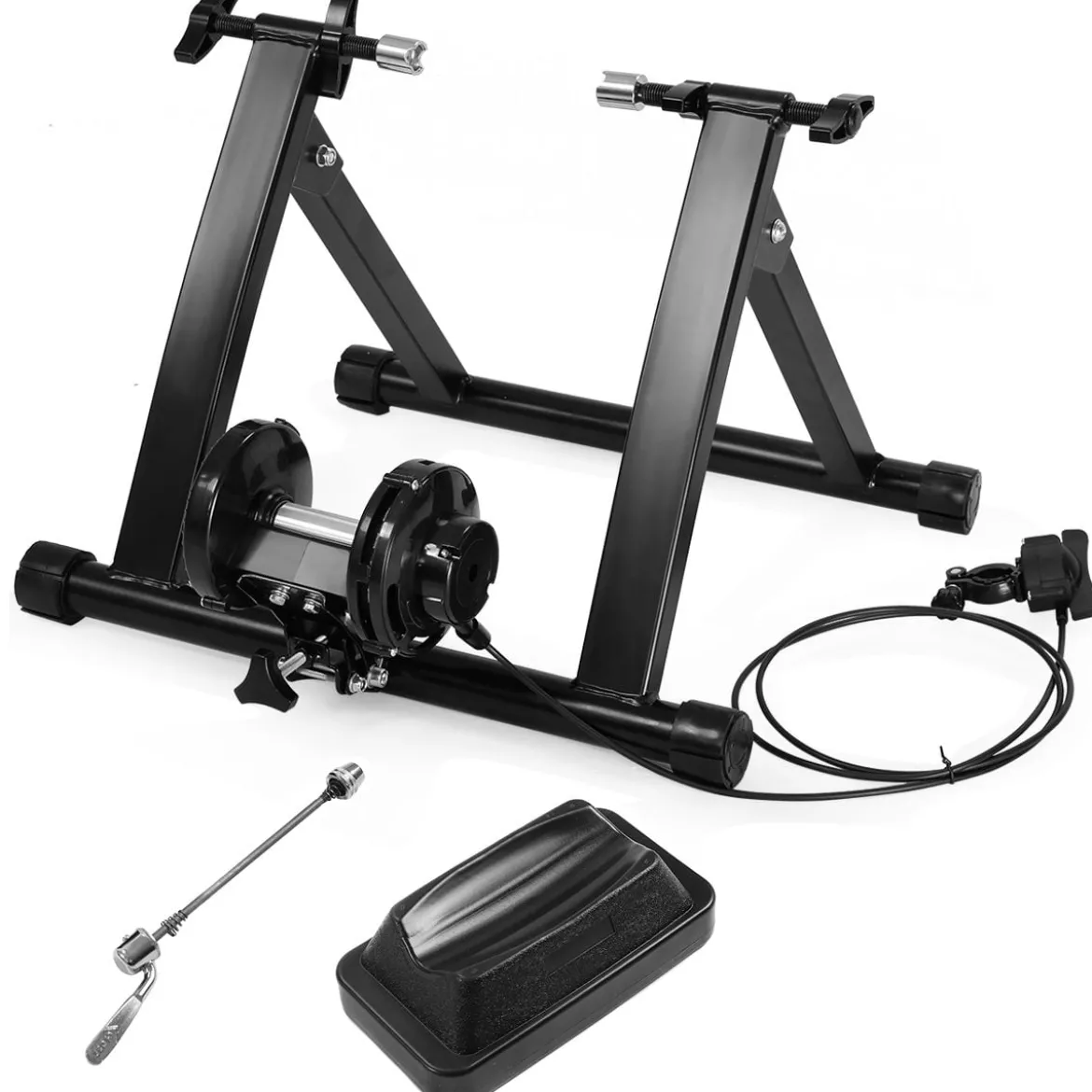 Indoor Fahrradrollentrainer Cycletrainer Faltbarer Fahrrad-Trainerständer 150kg Schwarz