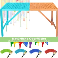 Indoor & Outdoor Esstisch aus Akazienholz für 4-6 Personen rechteckiger Gartentisch 140x75x75cm