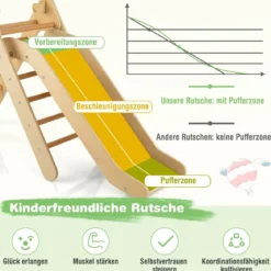 2-in-1-Dreiecks-Kletterset Dreiecke Kletterleiter aus Holz Natur