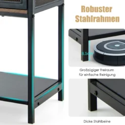 Industrielles Multifunktionales Sideboard mit 2 Gitterschränken und 2 Schubladen 100 x 35 x 85 cm