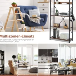 Industrielles 4-stufiges Bücherregal multifunktionales Lagerregal mit Anti-Kipp-Vorrichtung