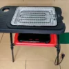 2 in 1 Elektrogrill 2000W Standgrill mit Doppelter Grillplatten & Höhenverstellbarem Ständer