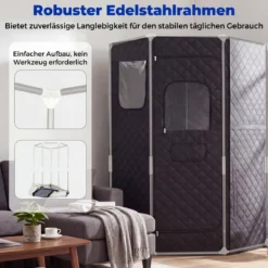 Infrarotsauna Klappbar Saunazelt mit Carbonfaser-Heizung Heimsauna mit Fernbedienung