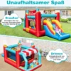 5 in 1Hüpfburg mit Rutsche & Basketballkorb & Ringwurfspiel & Bällebad Aufblasbares Spielhaus