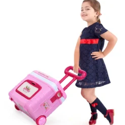 2 in 1 Küchen-Spielzeug-Trolley Küchen-Spielzeug-Set höhenverstellbar Kinder Rollenspiel Spielzeug Rosa