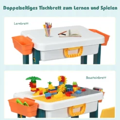 5 in 1 Kinder Aktivitätstisch Spieltisch Kinderschreibtisch mit Stauraum Sandtisch Aktivitäts-Spieltisch