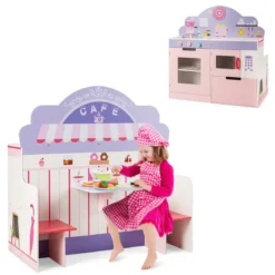 2 in 1 Kinderküche und Restaurant doppelseitiges Rollenspiel Set Spielküche