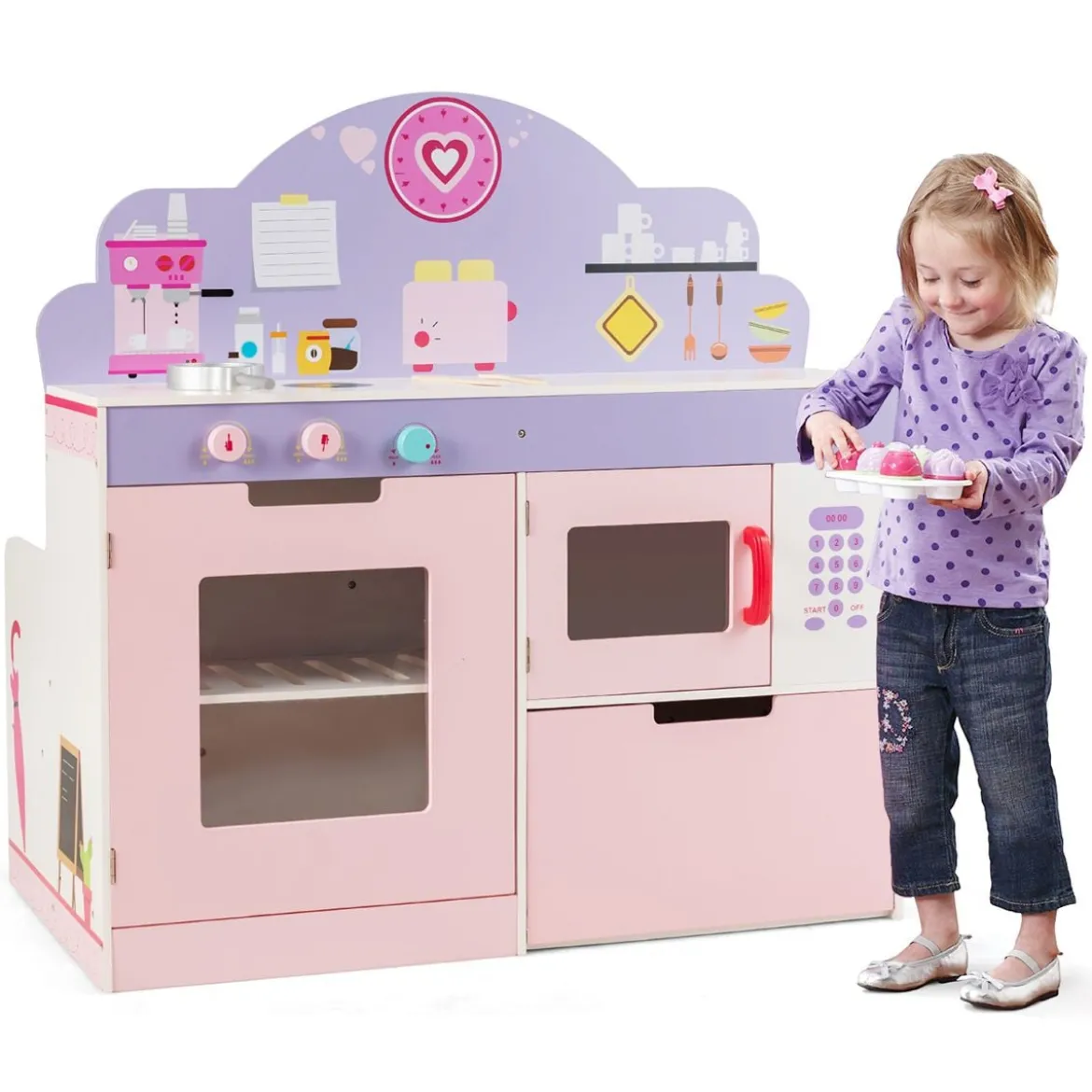 2 in 1 Kinderküche und Restaurant doppelseitiges Rollenspiel Set Spielküche