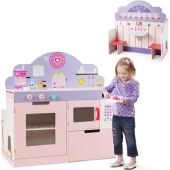 2 in 1 Kinderküche und Restaurant doppelseitiges Rollenspiel Set Spielküche