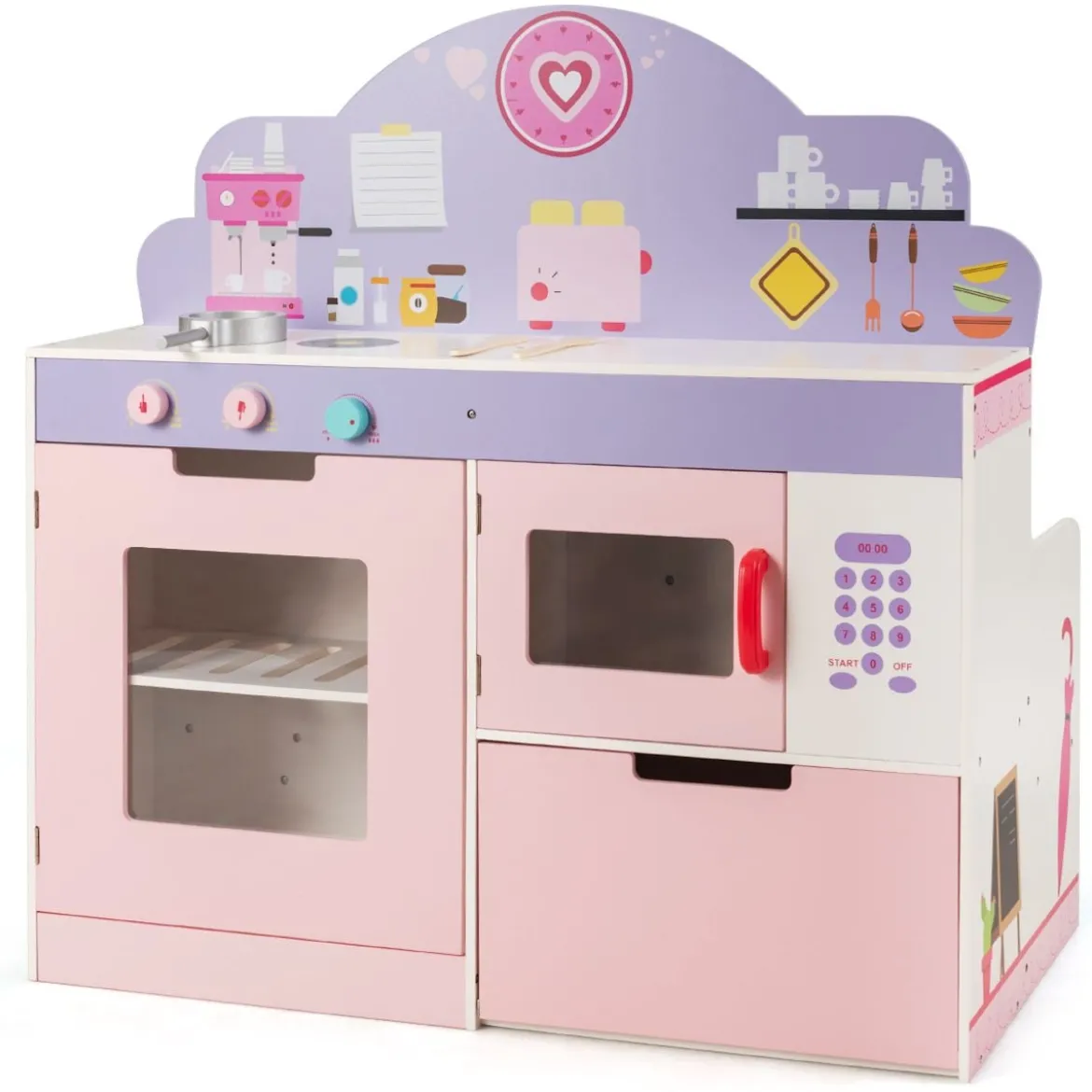 2 in 1 Kinderküche und Restaurant doppelseitiges Rollenspiel Set Spielküche