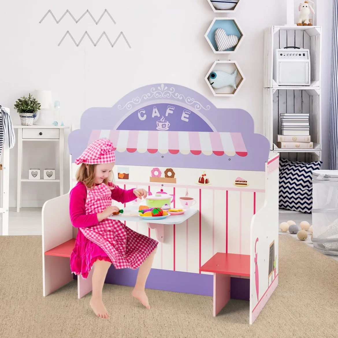 2 in 1 Kinderküche und Restaurant doppelseitiges Rollenspiel Set Spielküche