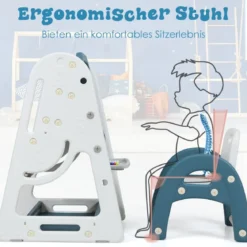 2 in 1 Kinder-Kunststaffelei Doppelseitige Magnetische Tafel Blau