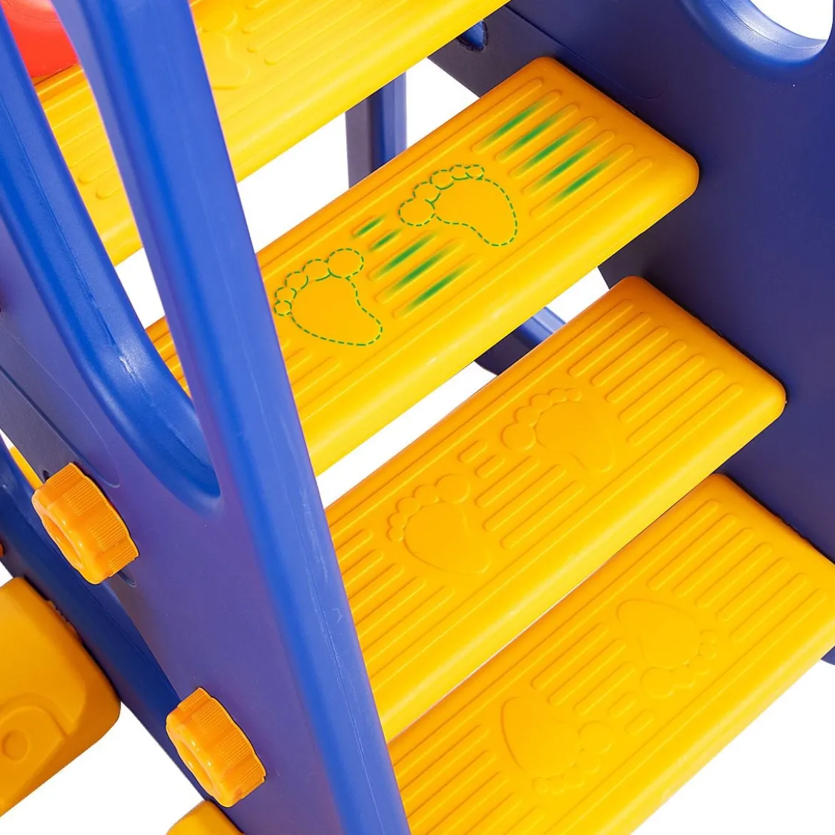 3 in 1 Kinder Rutschen Kletter Spielset mit Basketballkorb Kletter und Schaukel