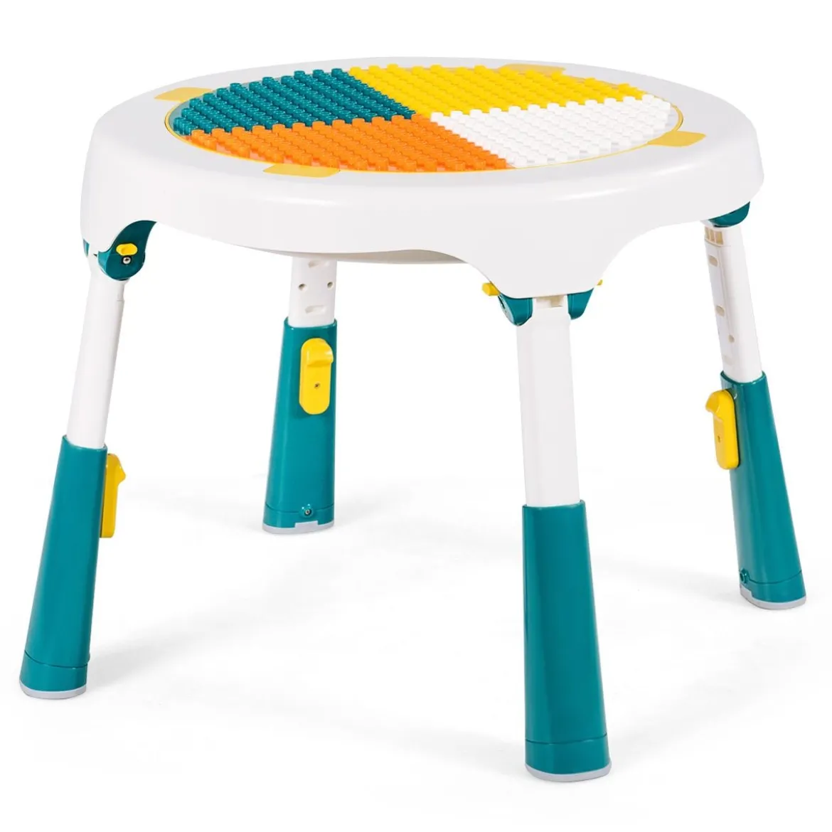 5 in 1 Kindersitzgruppe Kinder Spieltisch klappbar Spieltischset höhenverstellbar Sitzgruppe für Kinder mit Staufach Tisch & 2 Stühle Grün