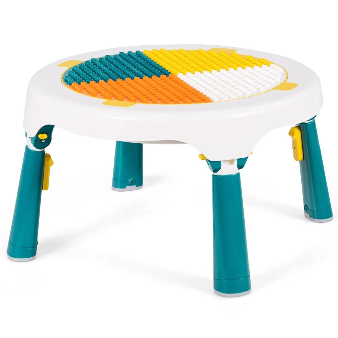 5 in 1 Kindersitzgruppe Kinder Spieltisch klappbar Spieltischset höhenverstellbar Sitzgruppe für Kinder mit Staufach Tisch & 2 Stühle Grün
