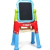 2 in 1 Kinder Staffelei Kunststaffelei doppelseitig mit Kreidetafel & Whiteboard 61 x 45 x 109 cm Blau
