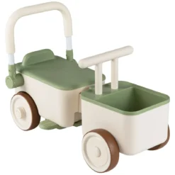 3 in 1 Kinderwagen mit Rollen Schiebe-Zieh-Lauflernwagen mit Stauraum & Klappbarem Griff