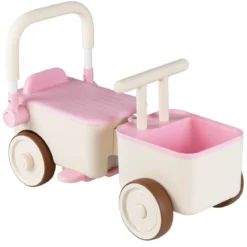 3 in 1 Kinderwagen mit Rollen Schiebe-Zieh-Lauflernwagen mit Stauraum & Klappbarem Griff