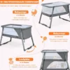 3 in 1 klappbares Babybett tragbares Reisebett 106,5 x 63,5 x 71 cm Grau