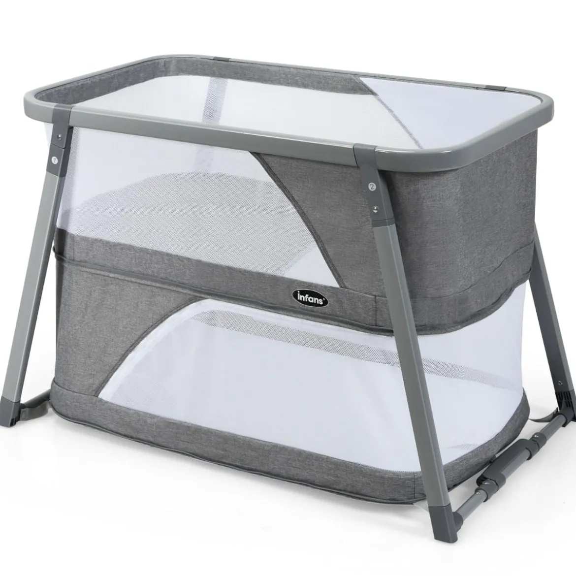 3 in 1 klappbares Babybett tragbares Reisebett 106,5 x 63,5 x 71 cm Grau