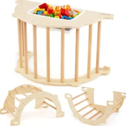 8 in 1 Kletterbogen mit Aufbewahrungsbox Klettergerüst zum Klettern Wippen Krabbeln 80 x 47 x 41 cm